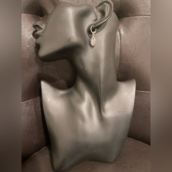 Light Pink Stone Dangle Earrings - Picture 3 of 3